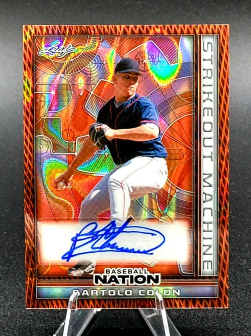 2025 Bartolo Colon 2/4 Strikeout Machine Auto Red Wave